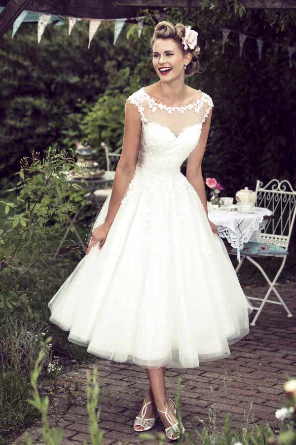 Tealength Wedding Dress